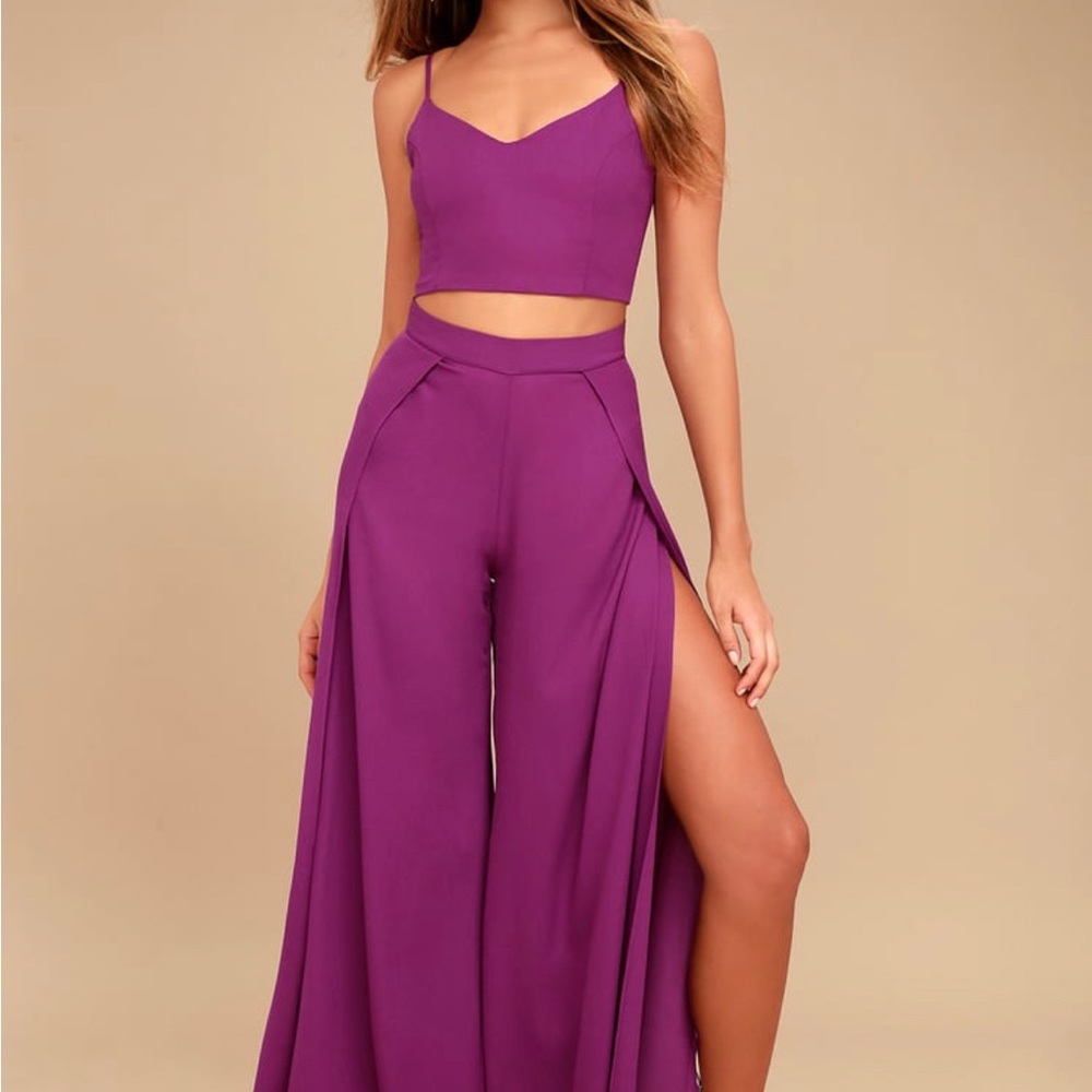 Out Tonight Magenta Two-Piece Jumpsuit